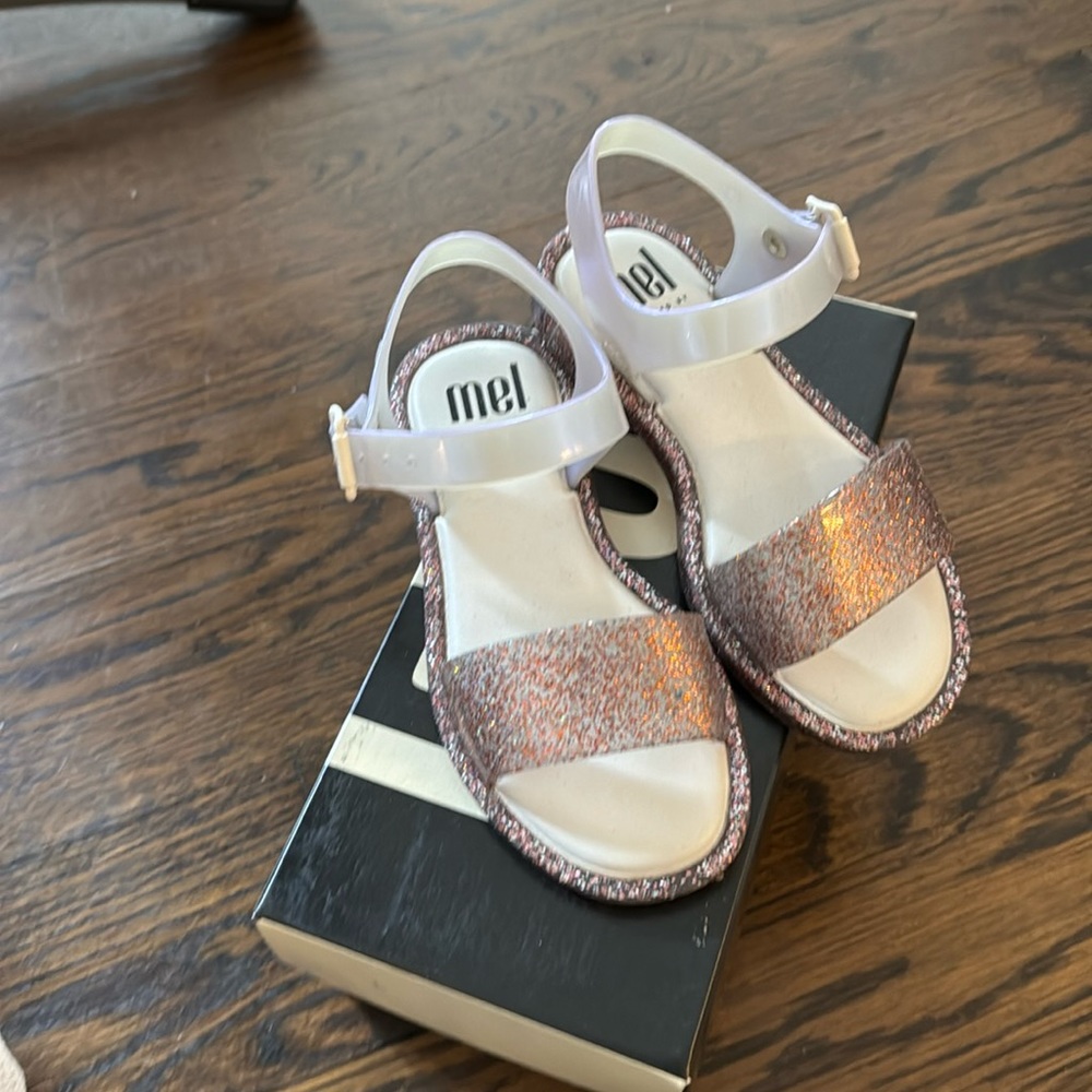 Mini Melissa Glitter Sandals size 11 girls